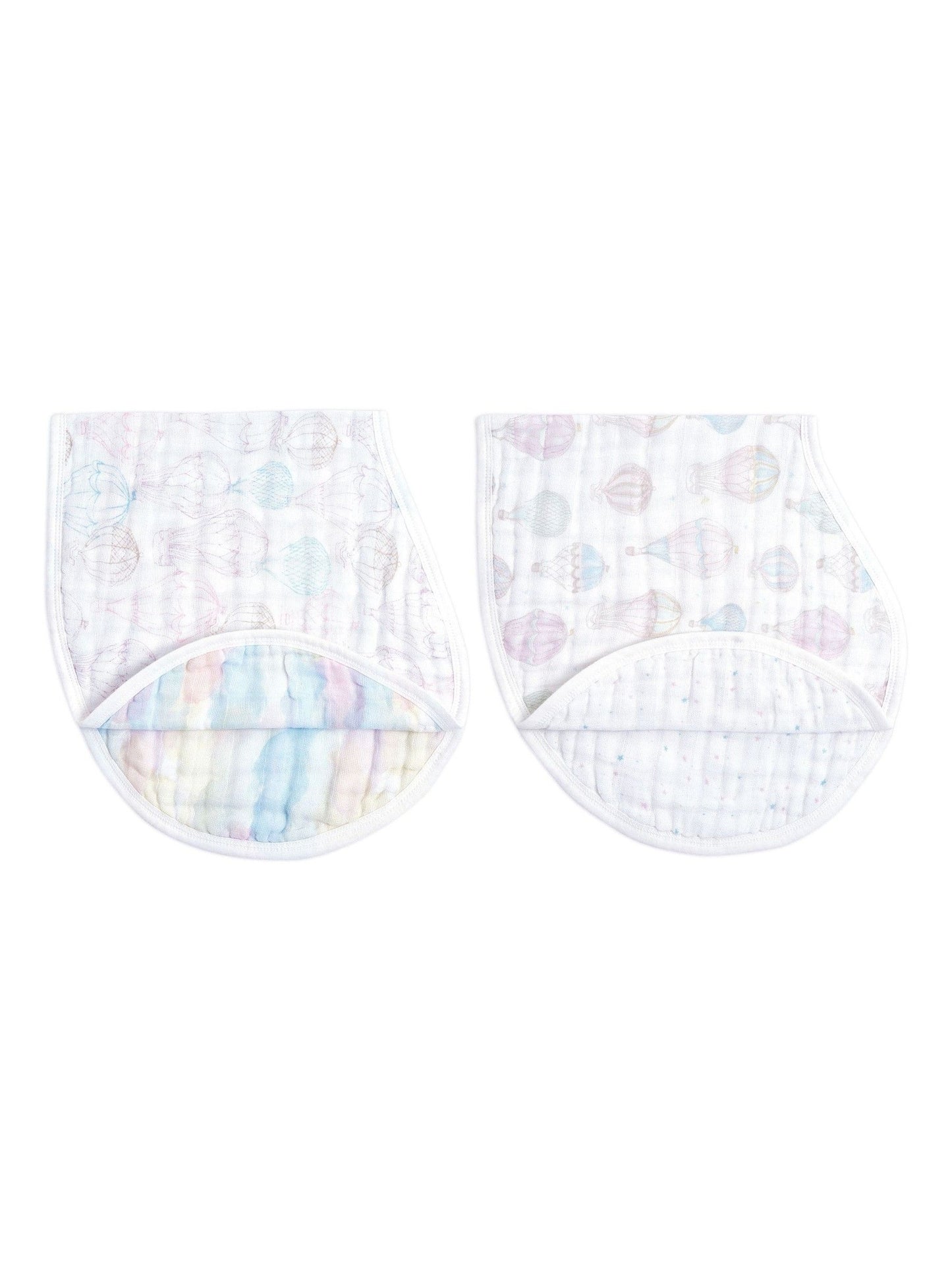 aden + anais White Cotton Muslin Burpy Bibs 2 Pack image 1