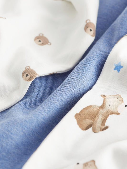 Light Blue Bear 3 Pack Snuggle Pyjamas (9mths-6yrs)