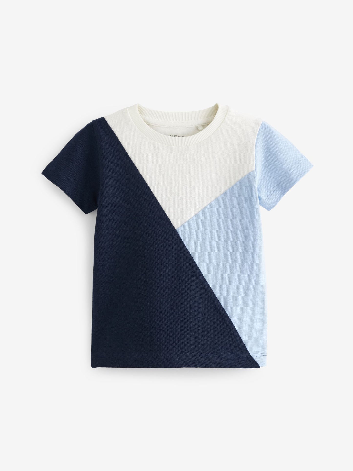 Blue/Navy Short Sleeve Colourblock T-Shirt (3mths-7yrs) image 6