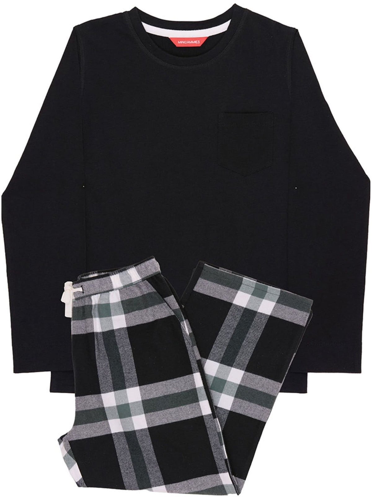Cyberjammies Black Jersey Top & Check Pyjamas Set - image 3