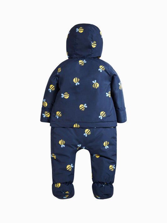 Frugi Blue Bumble Bee 2-In-1 Pramsuit To Coat image 2