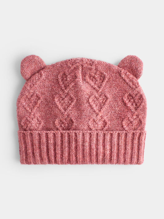 Jojo Maman Bébé Pink Bear Knitted Hat And Mittens Set - image 2