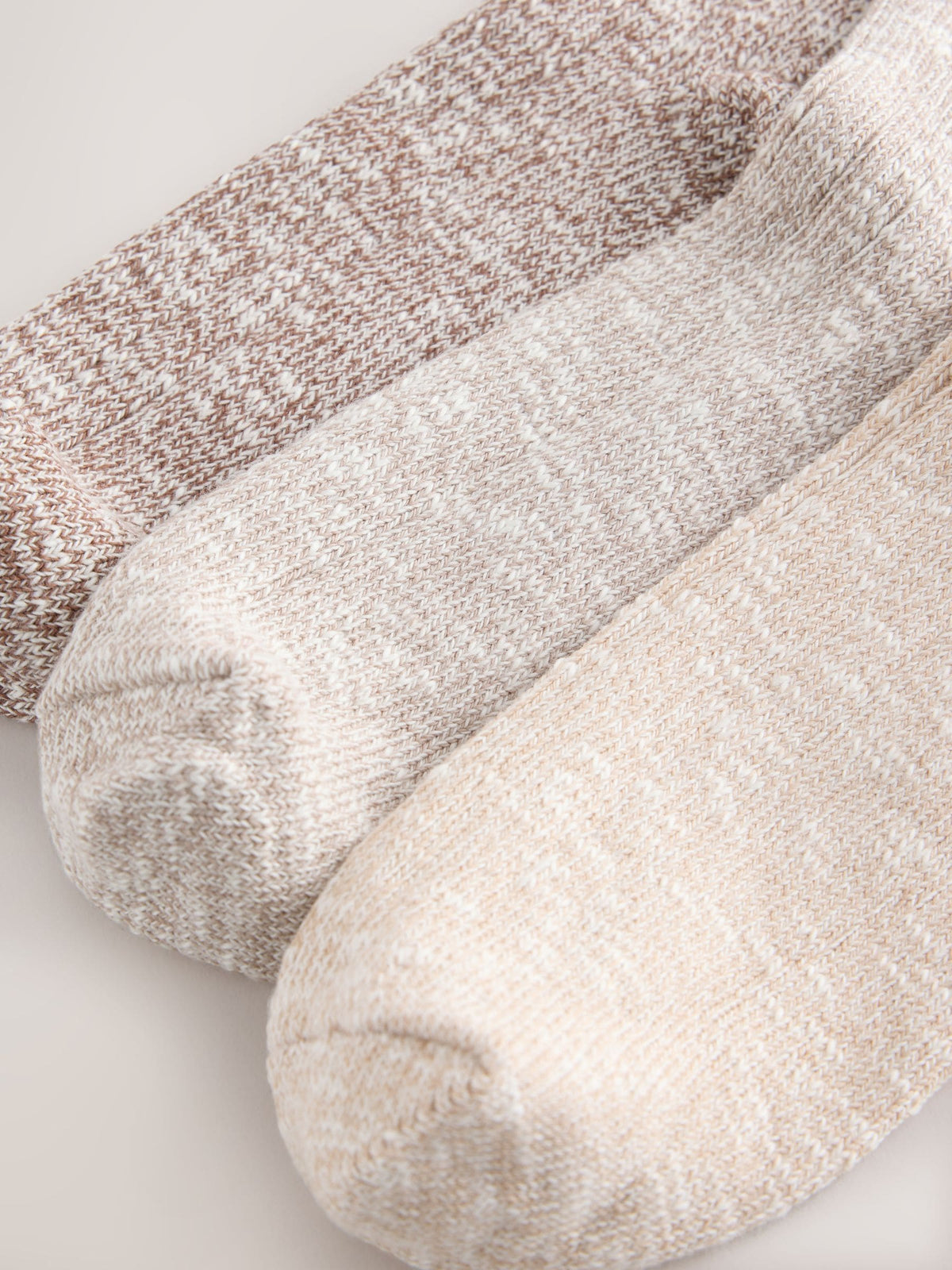 Neutral Tonal Cotton Slub Slouchy Ankle Socks 3 Pack - image 6