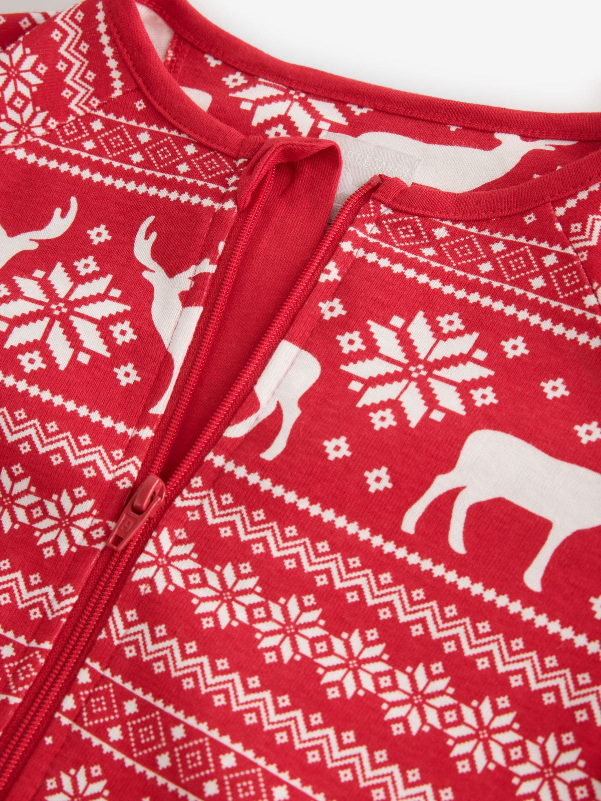 The Little Tailor Red Cotton Reindeer Fairisle Pattern Christmas Onesie - image 5