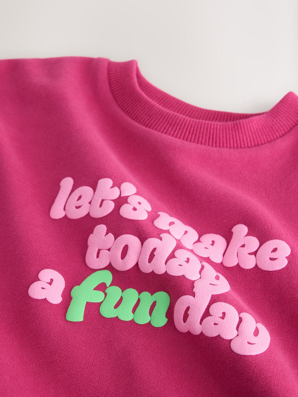 Bright Pink Slogan Crew Neck Sweatshirt (3mths-7yrs) - image 4