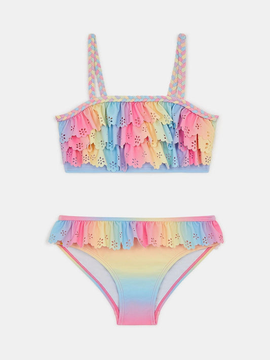 Dsiney Kidz - Angels By Accessorize Pink Girls Ombré Frill Bikini Set image 2