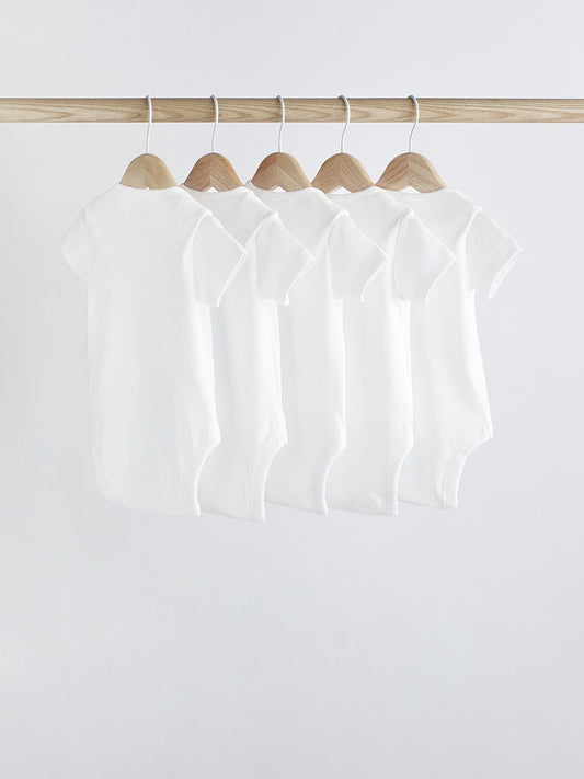 Dsiney Kidz - White Essential 5 Pack Short Sleeve Bodysuits image 2