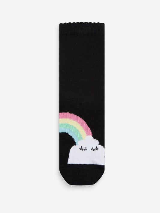 Black 5 Pack Cotton Rich Character Ankle School Socks image 2