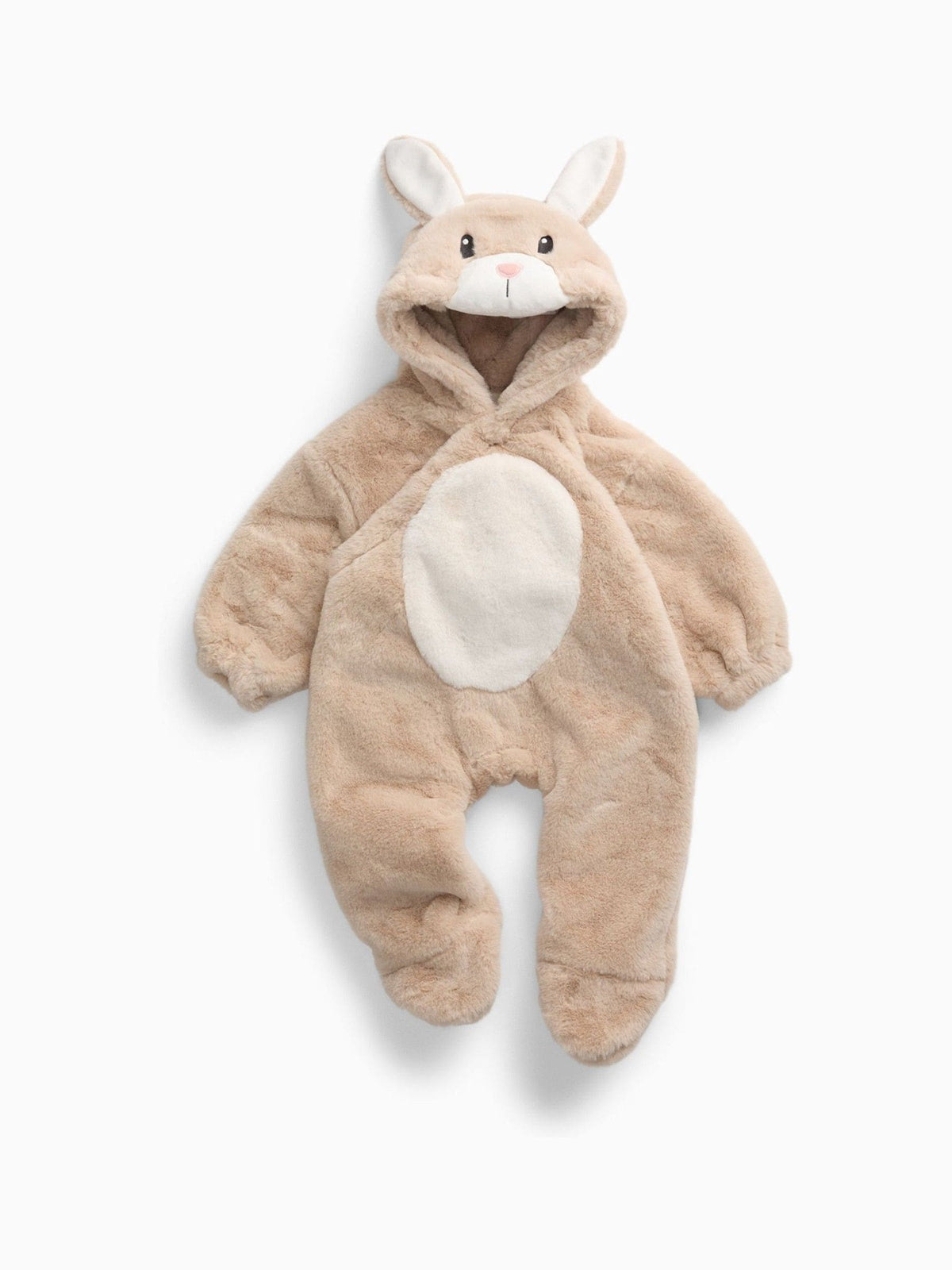 MORI Cream Supersoft Fleece Lined Bunny Faux Fur Pramsuit - image 3