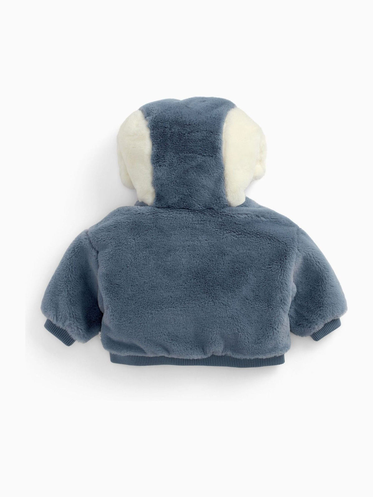 MORI Blue Supersoft Fleece Lined Penguin Faux Fur Hooded Jacket - image 3