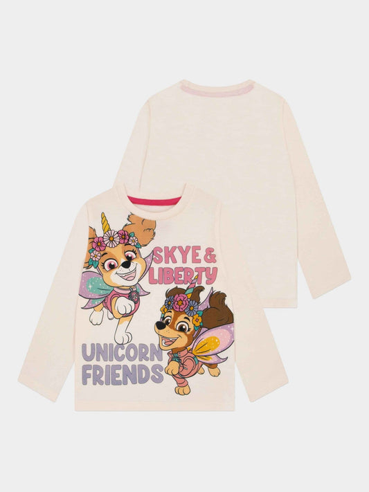 Character Cream PAW Patrol Long Sleeve T-Shirt - Skye And Liberty - image 1