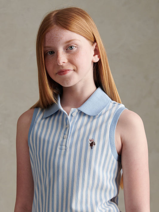 Dsiney Kidz - U.S. Polo Assn Blue Stripe Sleeveless Polo Dress image 2
