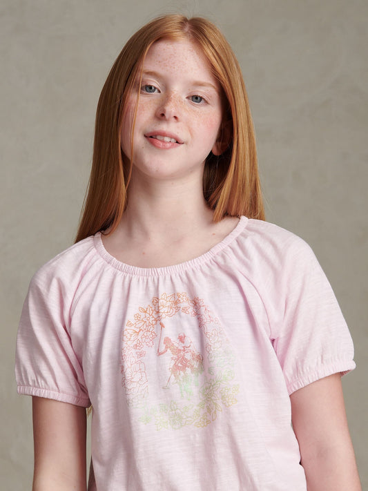 Dsiney Kidz - U.S. Polo Assn Pink Ombre Graphic Elasticated T-Shirt image 2