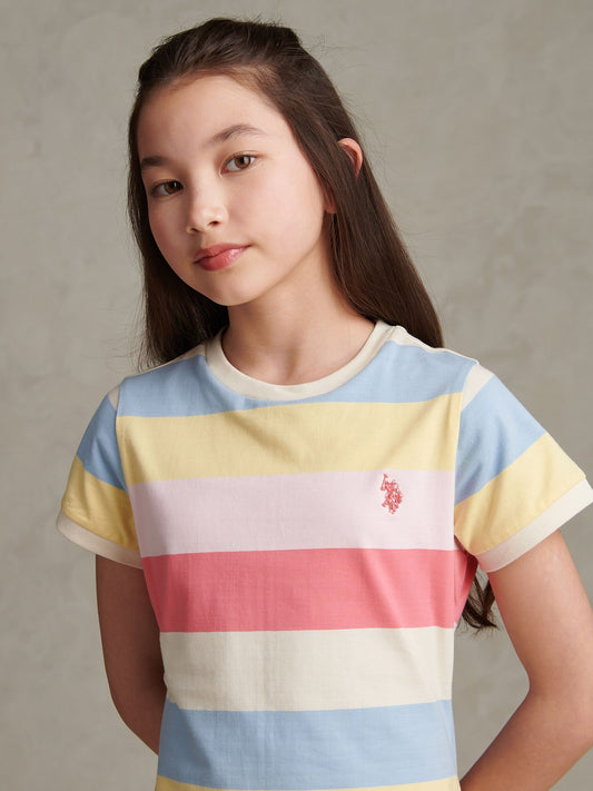 Dsiney Kidz - U.S. Polo Assn Pink Multistripe T-Shirt Dress image 2