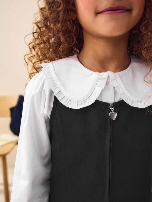 Dsiney Kidz - Black Regular Fit Zip Front School Pinafore (3-14yrs) image 2