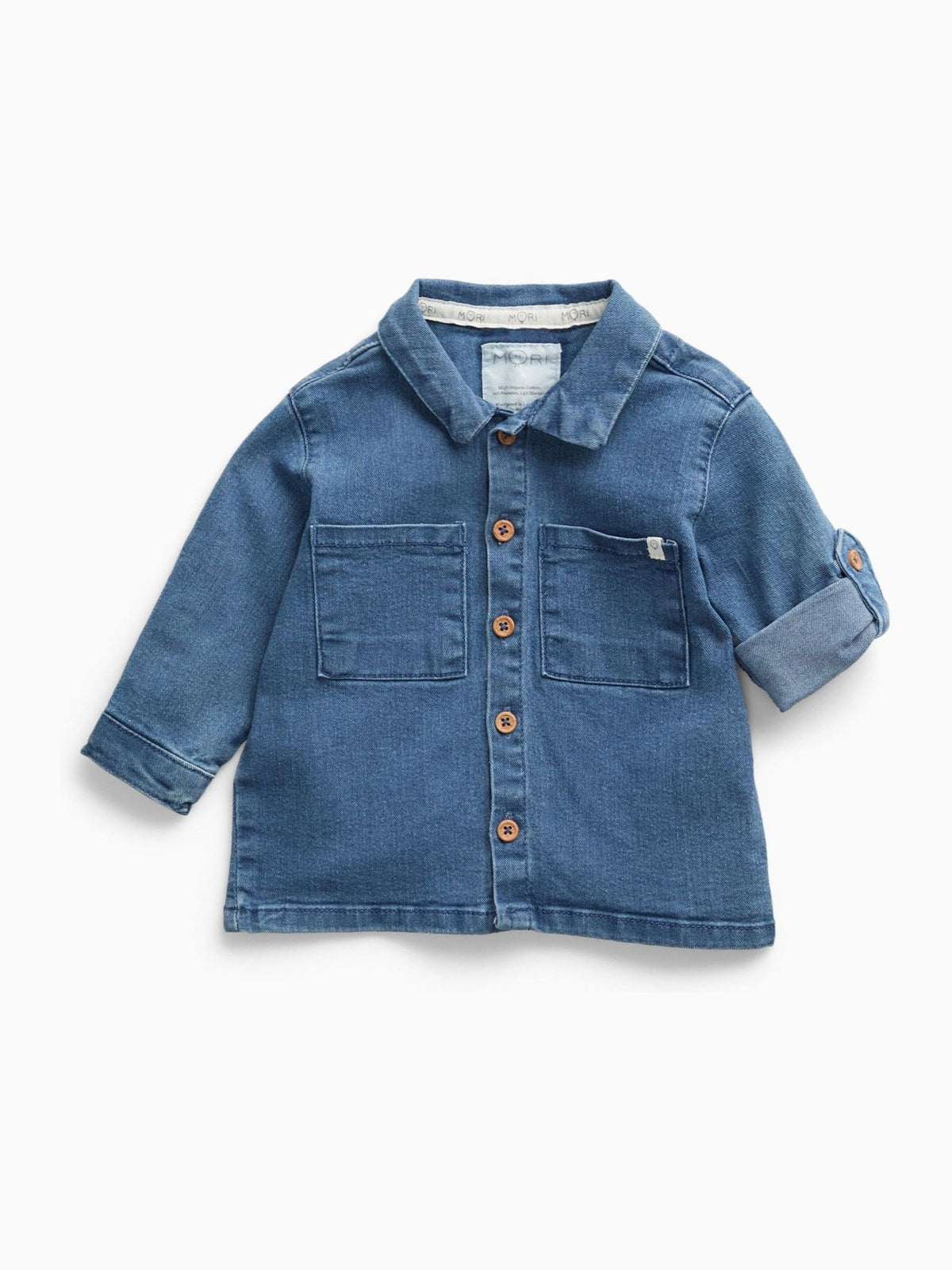 MORI Dark Blue Denim Button-Down Shirt - image 2