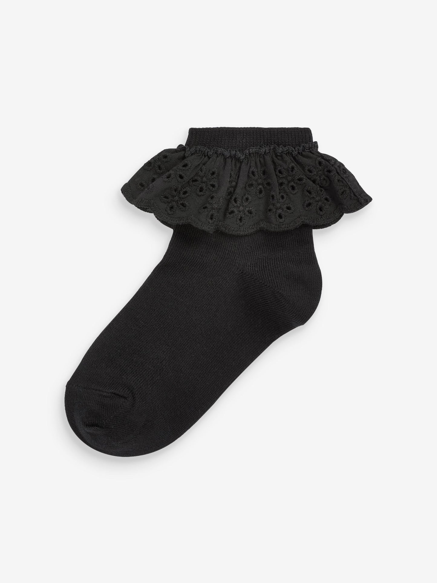 Black 2 Pack Cotton Rich Ruffle Ankle Socks image 2