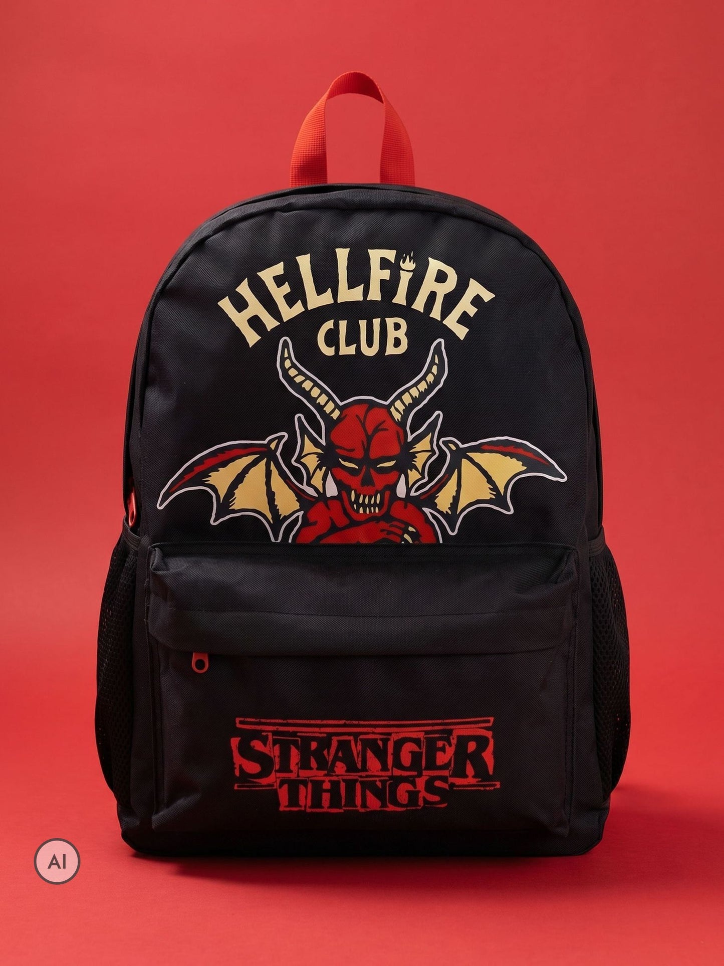 Vanilla Underground Black Stranger Things Hellfire Club Backpack image 1