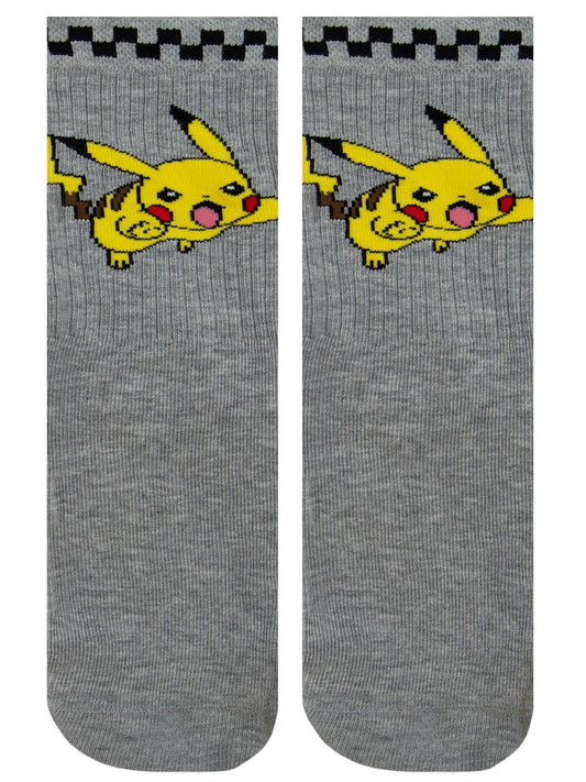 Dsiney Kidz - Character Grey Pokemon Pikachu And Charmander Socks 3 Pack image 2
