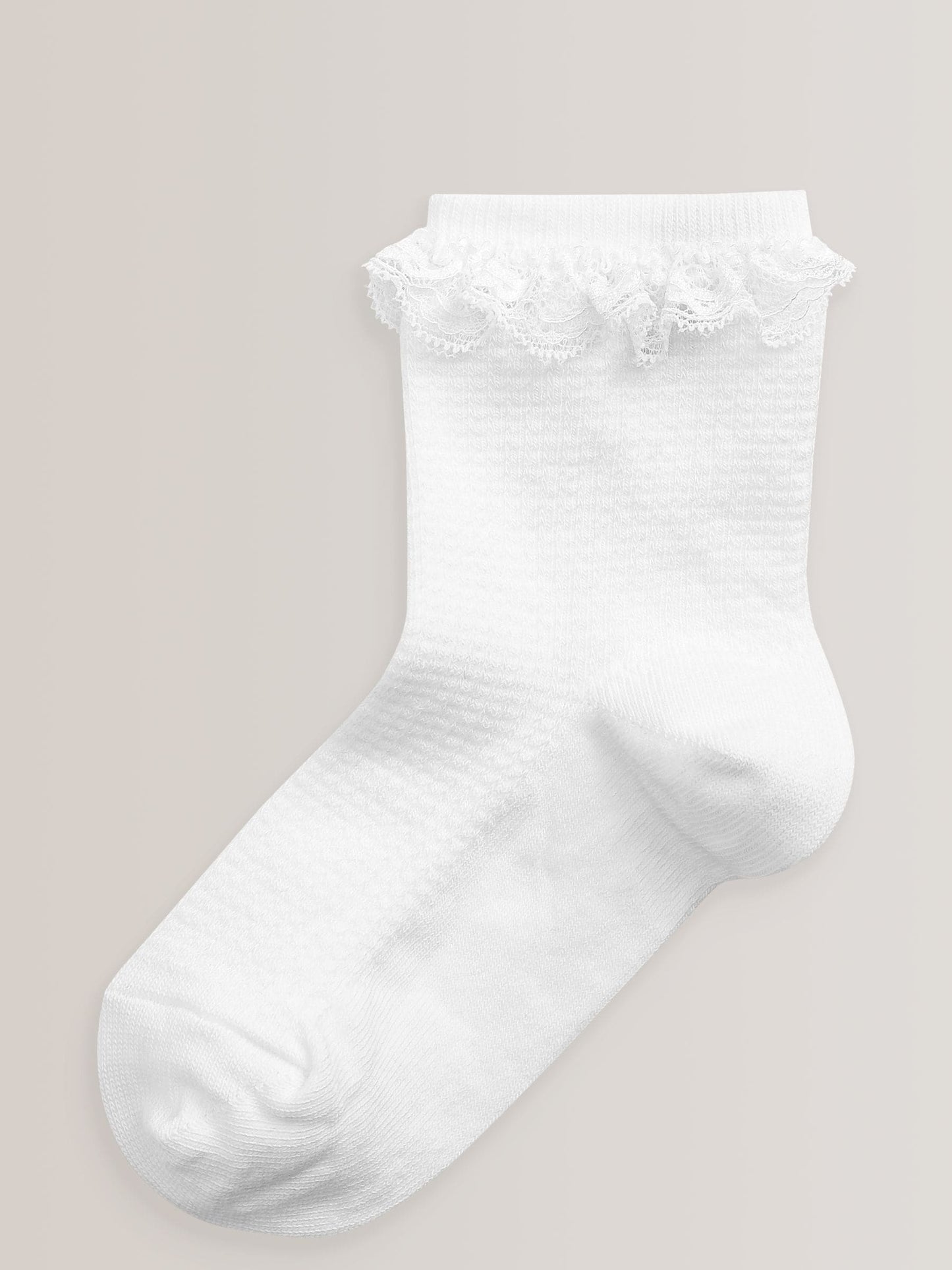 White 2 Pack Cotton Rich Ruffle Ankle Socks image 2