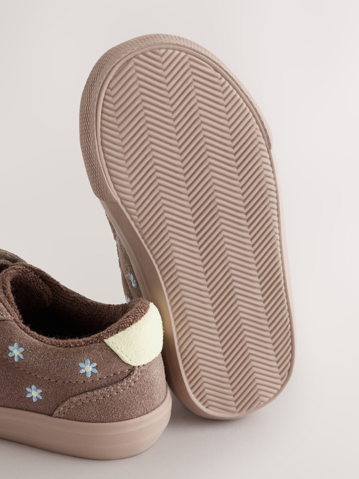 Chocolate Brown Daisy Standard Fit (F) Touch Fastening Elastic Lace Trainers - image 5