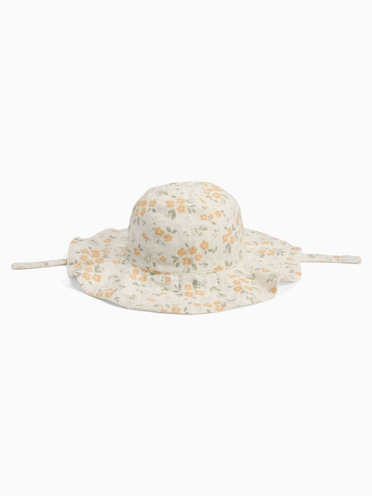 MORI Cream Floral Muslin Reversible Floppy Hat image 2