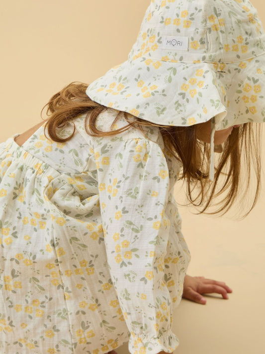 Dsiney Kidz - MORI Cream Floral Muslin Long Sleeve Dress image 2