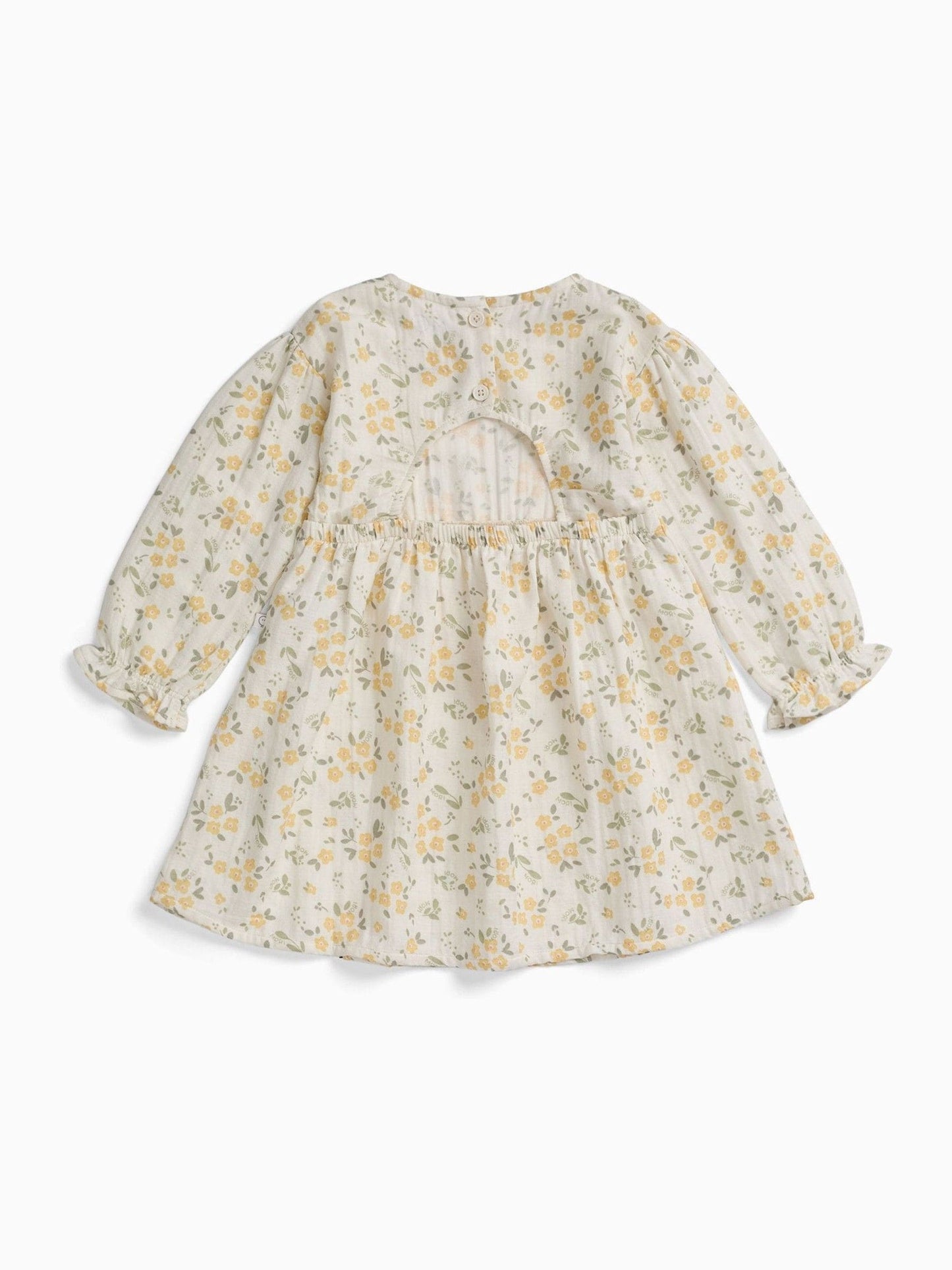 MORI Cream Floral Muslin Long Sleeve Dress image 6