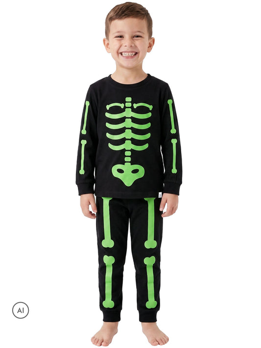 Harry Bear Black Glow In The Dark Pyjamas Skeleton - image 1