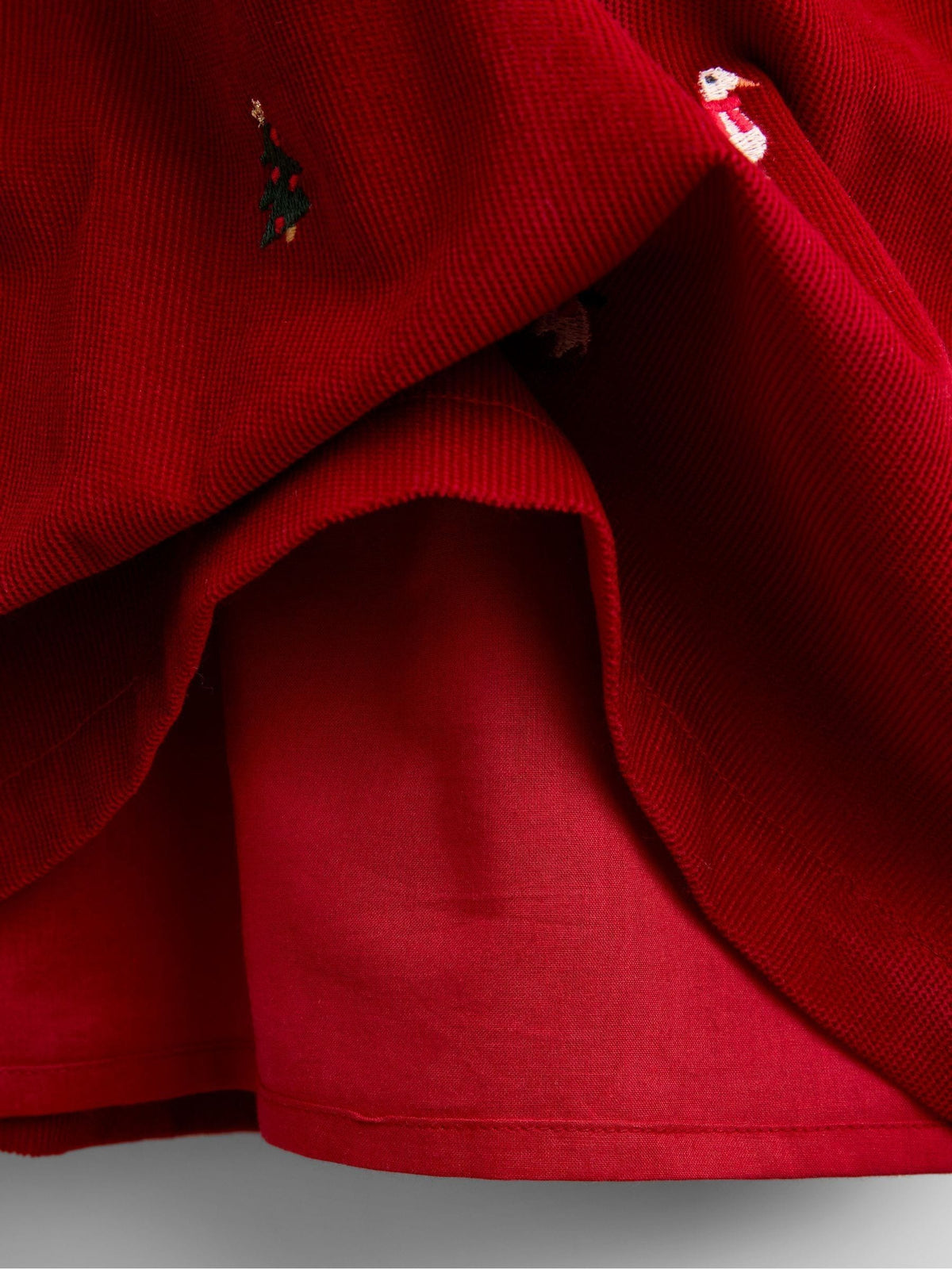 JoJo Maman Bébé Red Christmas Embroidered Cord Dress - image 4