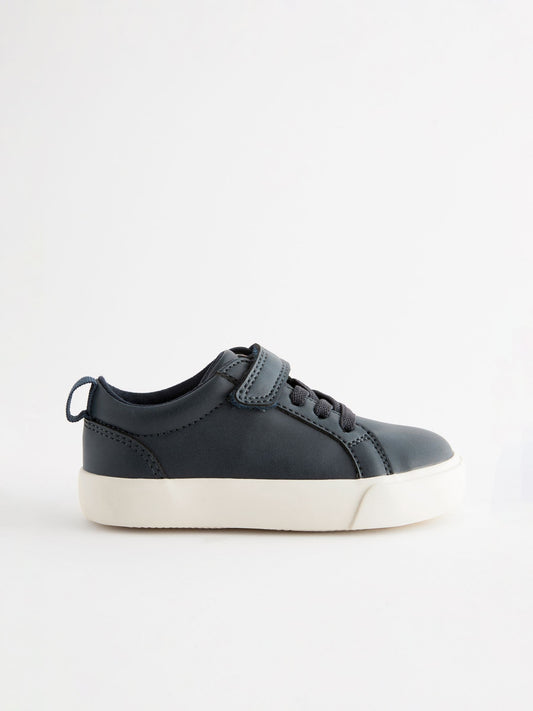 Navy Wide Fit (G) Touch Fastening Elastic Lace Trainers image 2