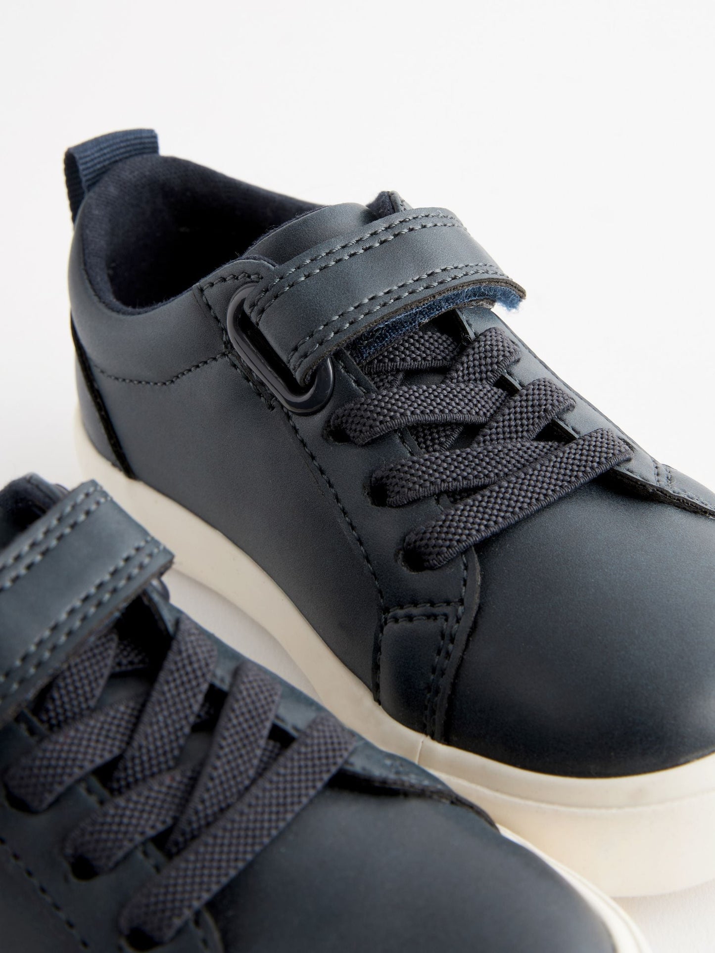 Navy Standard Fit (F) Touch Fastening Elastic Lace Trainers image 6