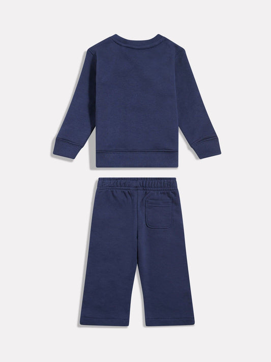 New Balance Blue Running French Terry Crew And Straight Joggers Set image 2