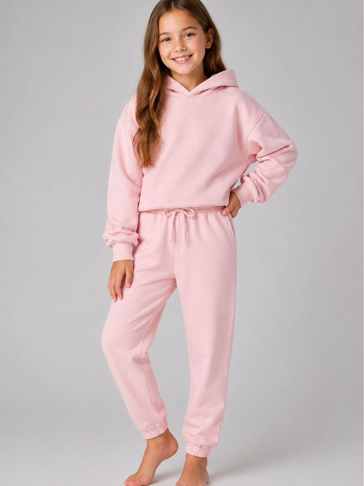 Brand Threads Pink Essentials Hoodie Tracksuit - image 3