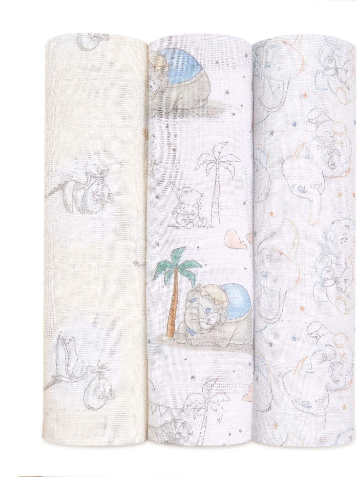 aden + anais White Large 100% Cotton Muslin Blankets 3 Pack image 1