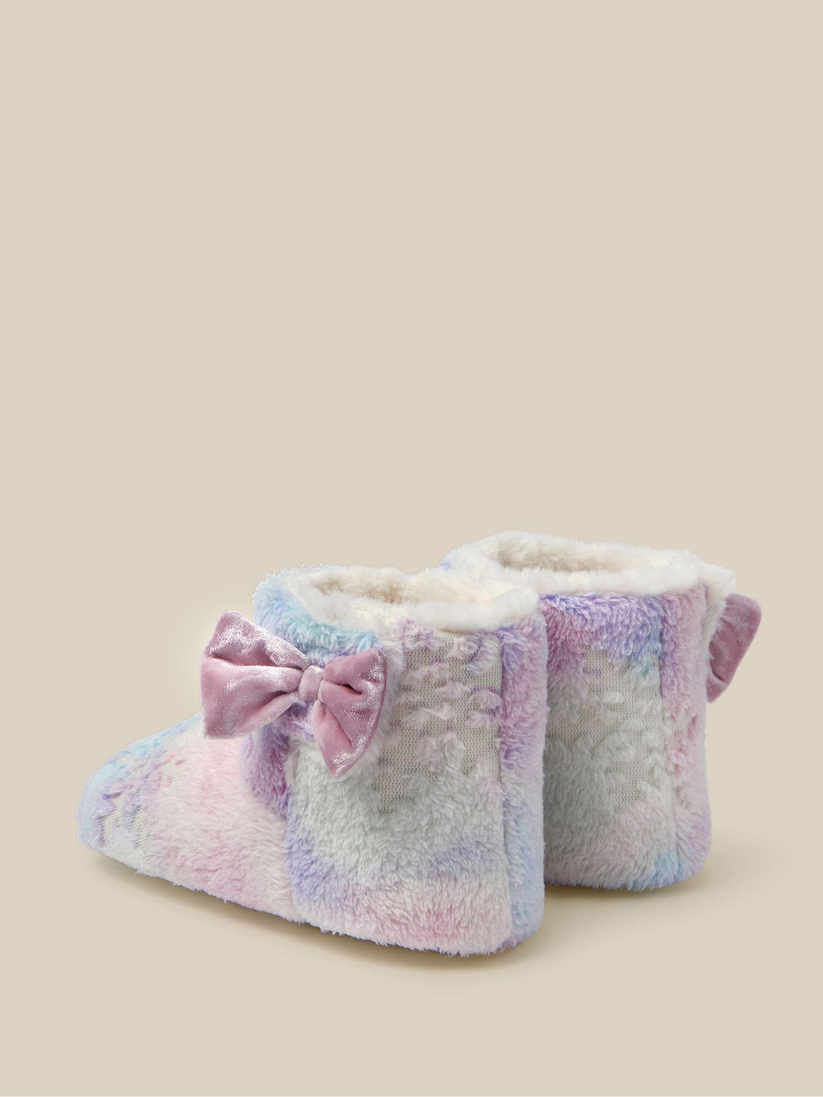 Monsoon Pink Fluffy Snowflake Boot Slippers - image 2