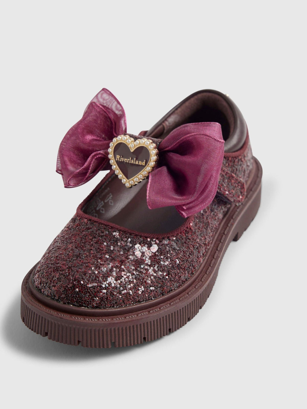 River Island Red Glitter Bow Mary Jane Shoes - image 5