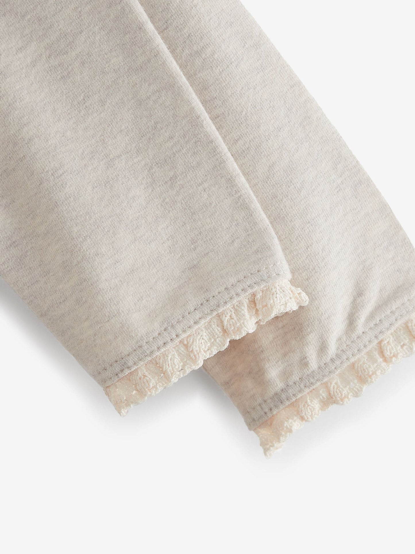 Oatmeal Cream Lace Trim Leggings (3mths-7yrs) image 3