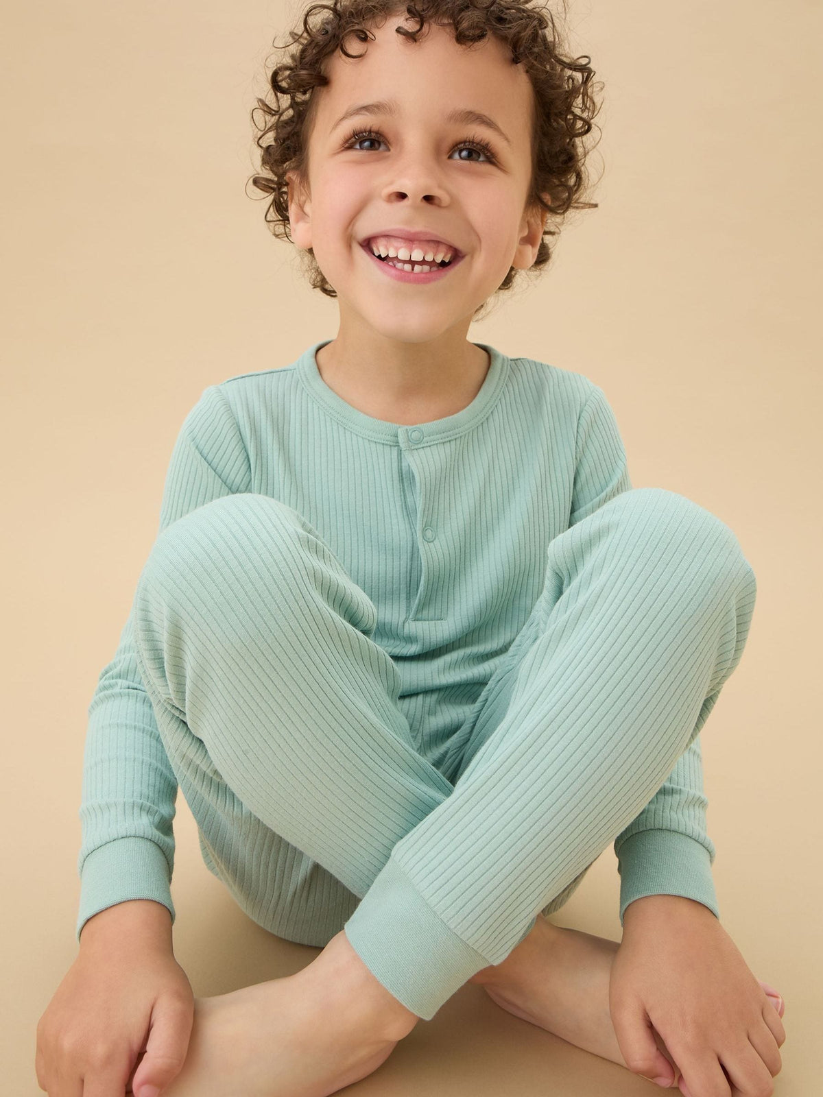 MORI Mint Green Supersoft Ribbed Pyjamas Set - image 2