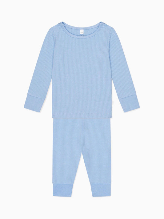 MORI Blue Supersoft Ribbed Pyjamas Set - image 2