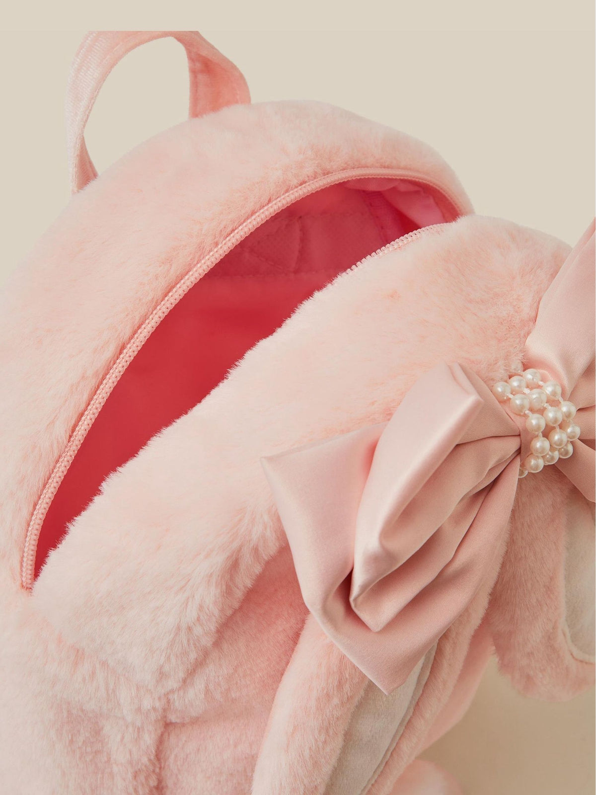 Monsoon Pink Faux Fur Bunny Backpack - image 2
