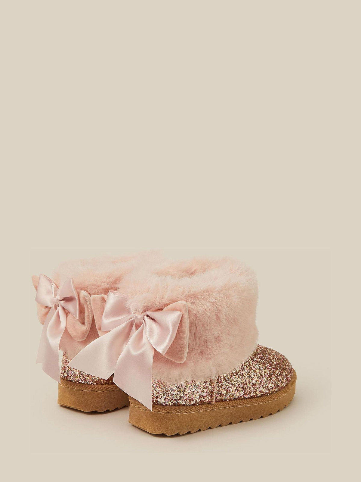 Monsoon Pink Bow Fluffy Glitter Boots - image 2