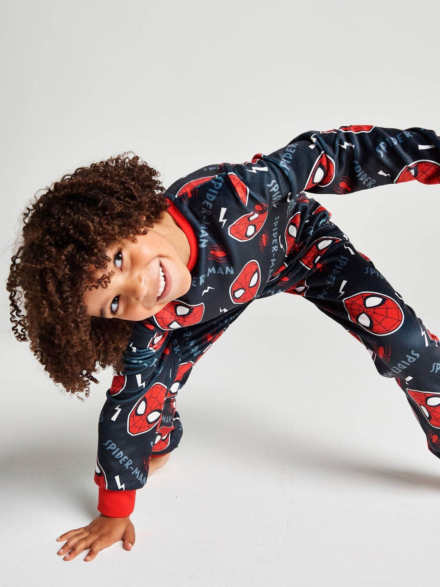 Dsiney Kidz - Brand Threads Black Spiderman Fleece Twosie Pyjamas Set image 4