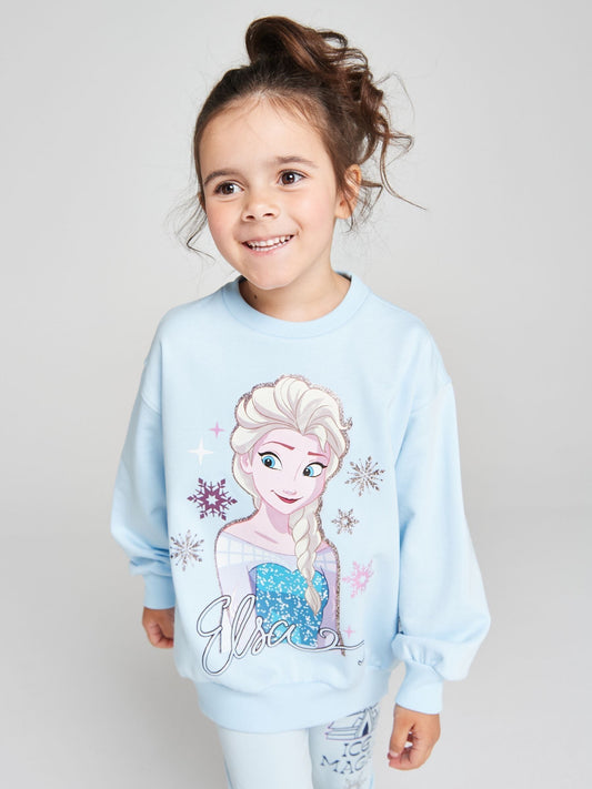 Dsiney Kidz - Brand Threads Blue Frozen Sweatshirt and Leggings Set image 2