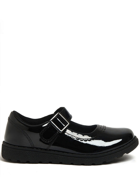 Harry Bear Black Patent Rainbow Girls School Shoes image 2