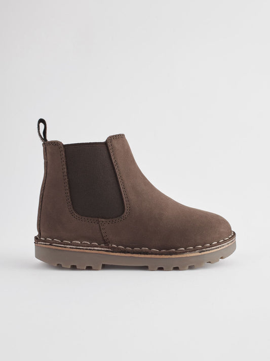Chocolate Brown Standard Fit (F) Warm Lined Leather Chelsea Boots image 2