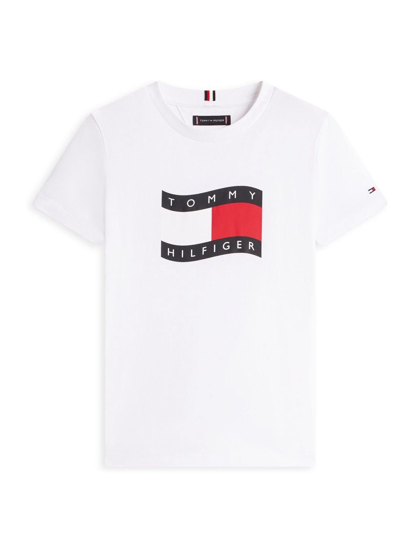 Tommy Hilfiger White Wavy Flag Jersey Crew Neck T-Shirt image 5