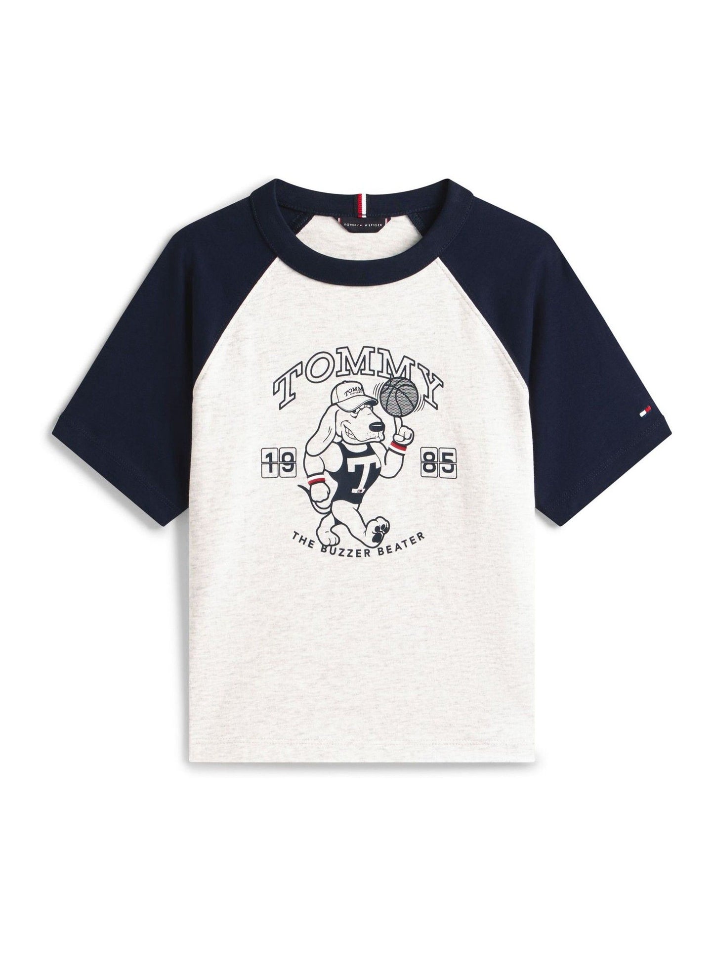 Tommy Hilfiger Grey Graphic Raglan Crew Neck T-Shirt image 5