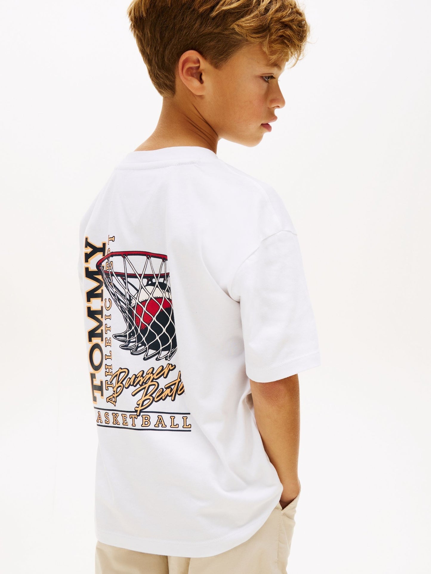 Tommy Hilfiger White Back Graphic Crew Neck T-Shirt image 4
