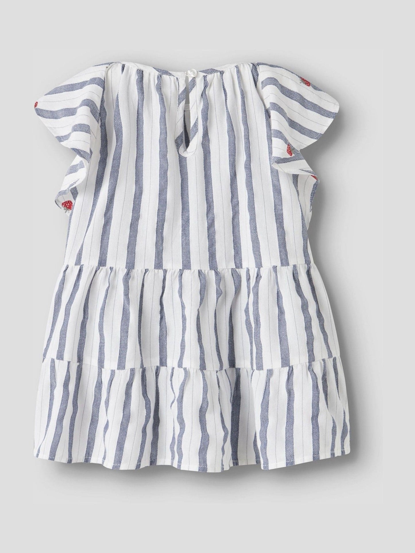 Name It Blue Tiered Stripe Strawberry Dress image 4